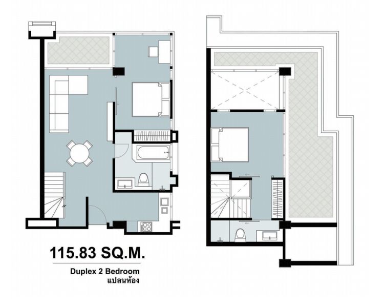 ภาพแบบบ้าน-Duplex 2 Bedroom