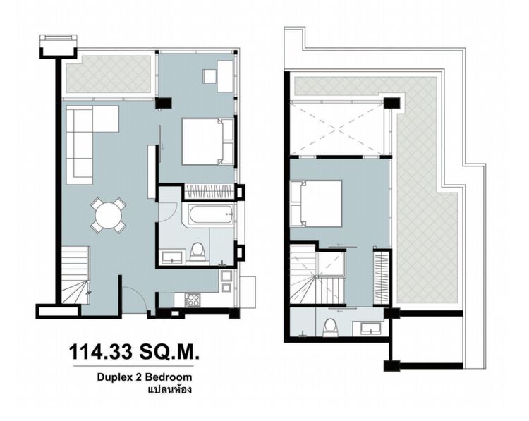 ภาพแบบบ้าน-Duplex 2 Bedroom