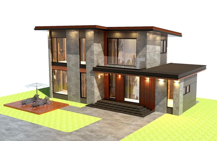 ภาพแบบบ้าน-บ้านโมเดิร์น 2 ชั้น