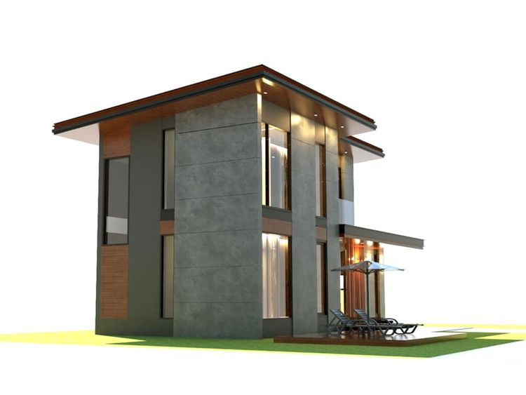 ภาพแบบบ้าน-บ้านโมเดิร์น 2 ชั้น