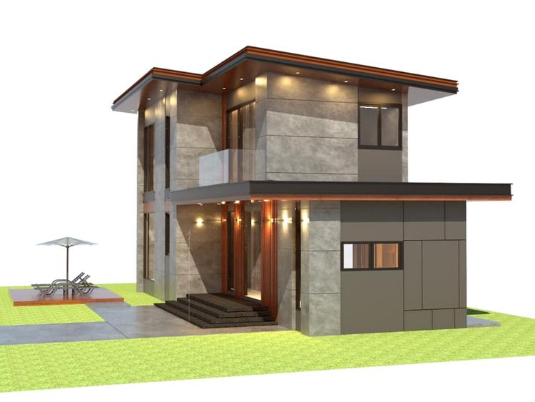 ภาพแบบบ้าน-บ้านโมเดิร์น 2 ชั้น