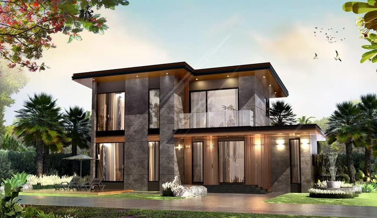 ภาพแบบบ้าน-บ้านโมเดิร์น 2 ชั้น