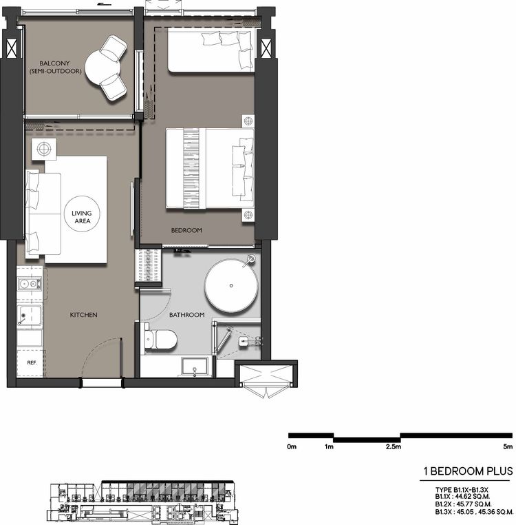 ภาพแบบบ้าน-1 Bedroom Plus