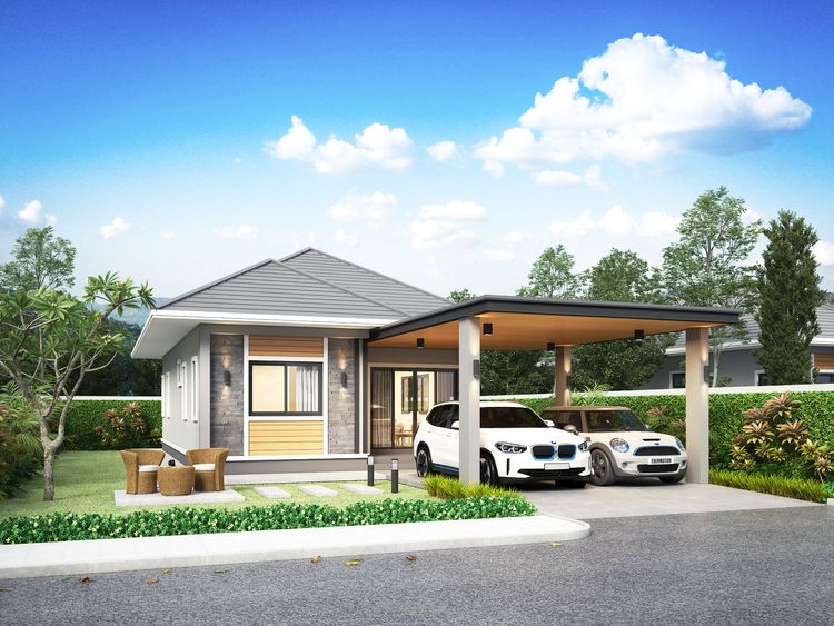 ภาพแบบบ้าน-บ้านเดี่ยว 2 นอน 2 น้ำ 60 ตร.ว