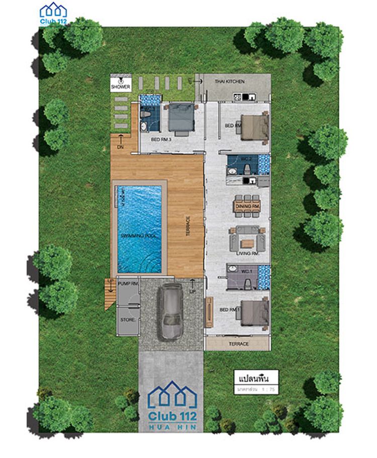 ภาพแบบบ้าน-บ้านเดี่ยว 1 ชั้น
