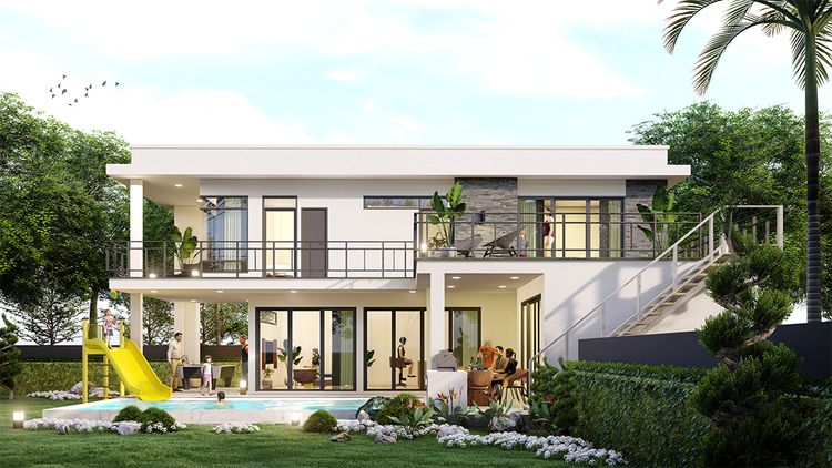 ภาพแบบบ้าน-บ้านเดี่ยว 2 ชั้น