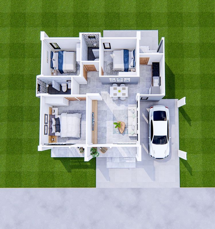 ภาพแบบบ้าน-บ้านเดี่ยว 1 ชั้น