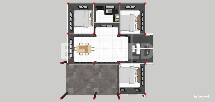 ภาพแบบบ้าน-บ้านเดี่ยว ชั้นเดียว