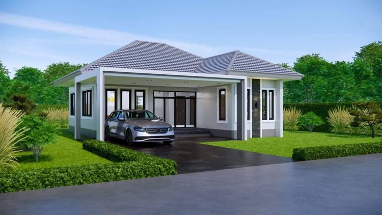 ภาพแบบบ้าน-บ้านเดี่ยว ชั้นเดียว