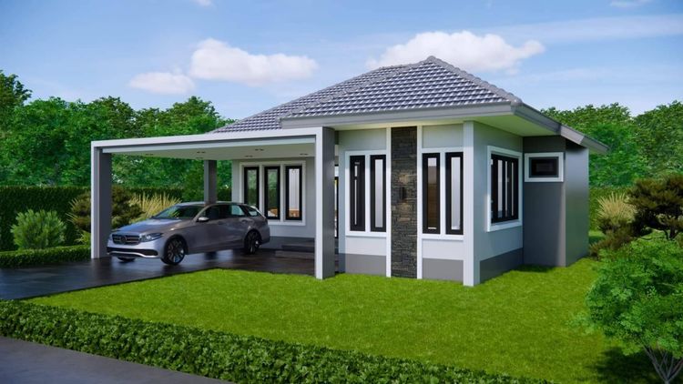 ภาพแบบบ้าน-บ้านเดี่ยว ชั้นเดียว