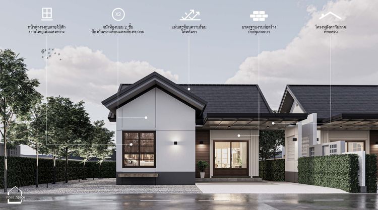 ภาพแบบบ้าน-บ้านเดี่ยว ชั้นเดียว