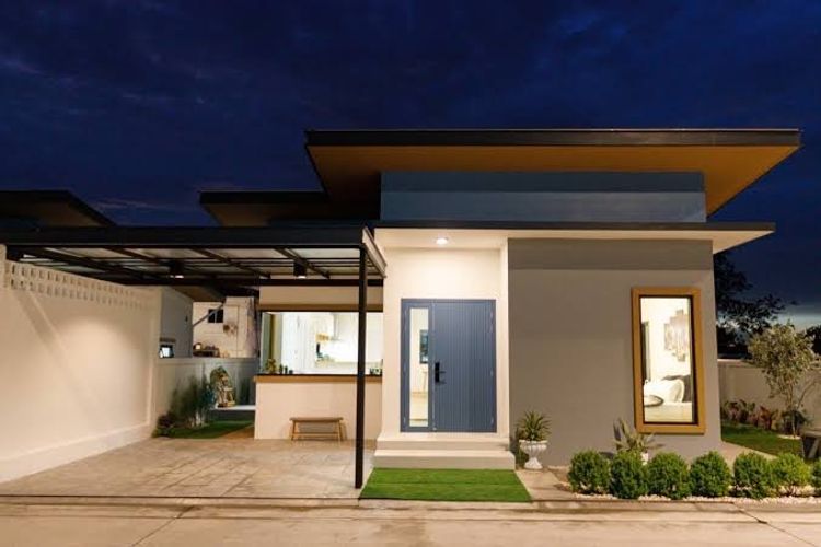 ภาพแบบบ้าน-บ้านแฝดสไตล์บ้านเดี่ยวชั้นเดียว