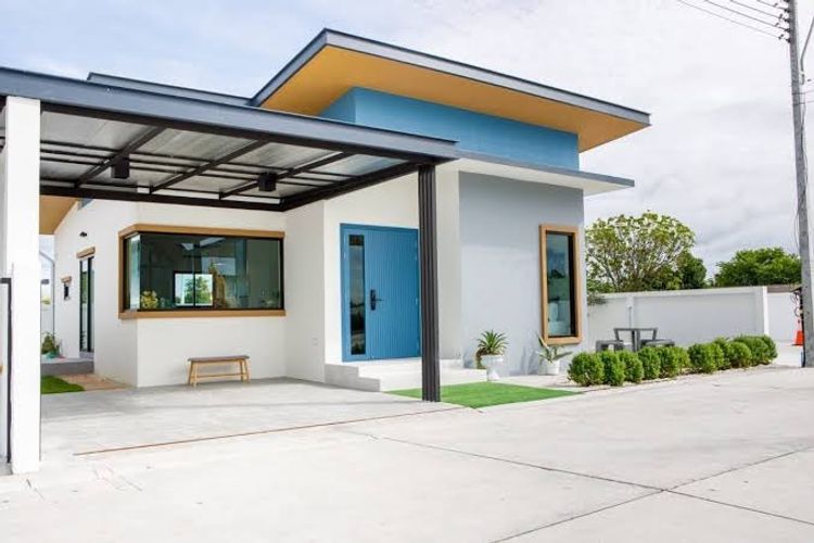 ภาพแบบบ้าน-บ้านแฝดสไตล์บ้านเดี่ยวชั้นเดียว