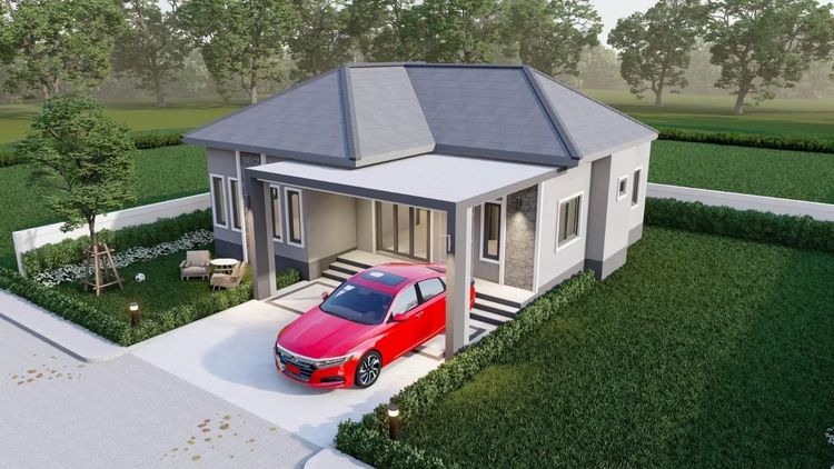 ภาพแบบบ้าน-บ้านเดี่ยวชั้นเดียว