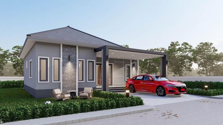 ภาพแบบบ้าน-บ้านเดี่ยวชั้นเดียว