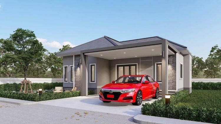 ภาพแบบบ้าน-บ้านเดี่ยวชั้นเดียว