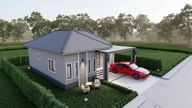 ภาพแบบบ้าน-บ้านเดี่ยวชั้นเดียว