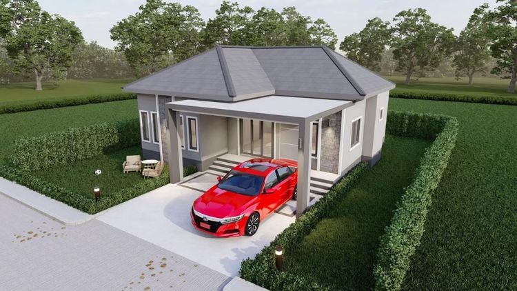 ภาพแบบบ้าน-บ้านเดี่ยวชั้นเดียว