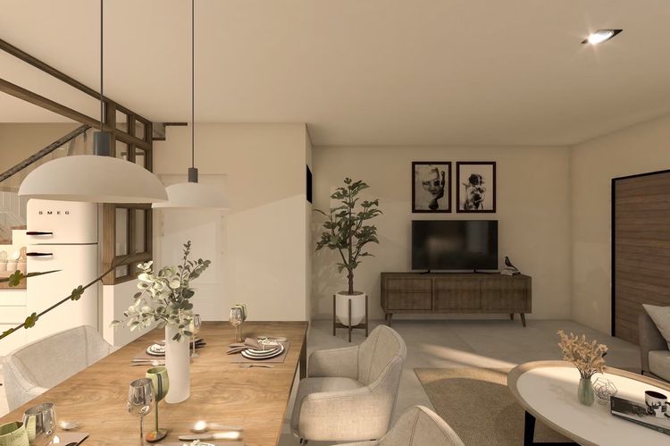 ภาพแบบบ้าน-ทาวโฮมสองชั้น