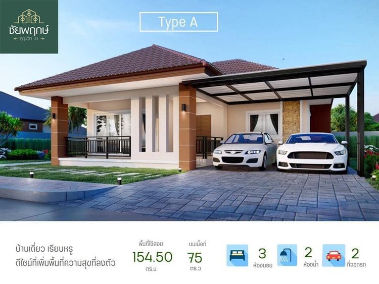 ภาพแบบบ้าน-บ้านเดี่ยวชั้นเดียว