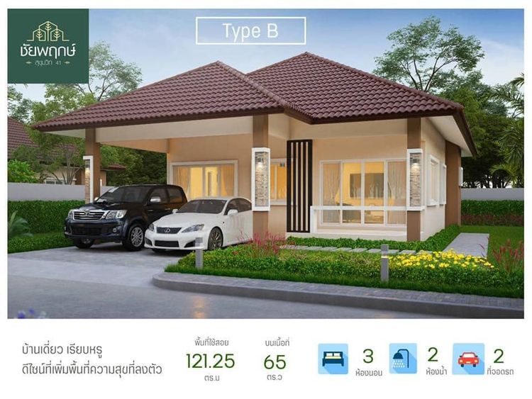 ภาพแบบบ้าน-บ้านเดี่ยวชั้นเดียว