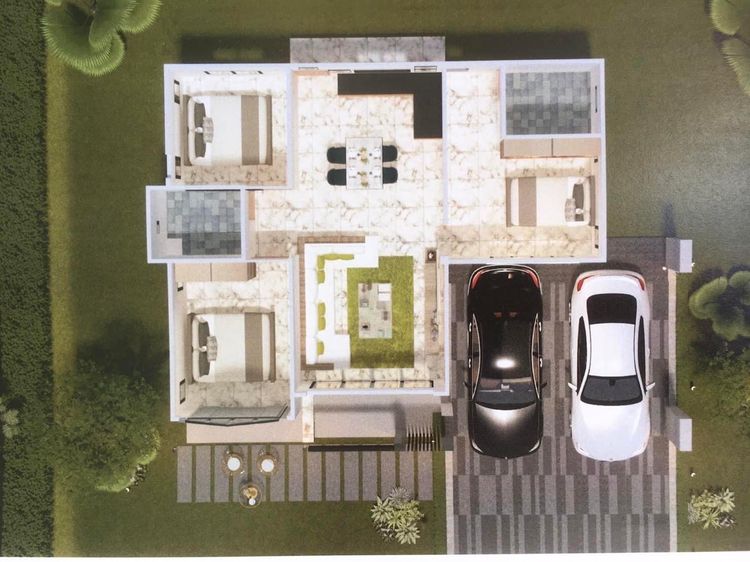 ภาพแบบบ้าน-บ้านเดี่ยว ชั้นเดียว