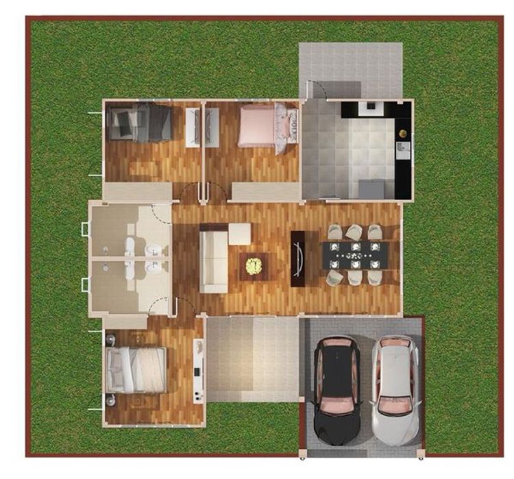 ภาพแบบบ้าน-บ้านเดี่ยวชั้นเดียว