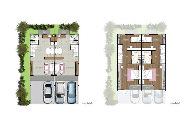 ภาพแบบบ้าน-ทาวน์โฮมสองชั้น