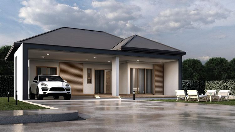 ภาพแบบบ้าน-บ้านเดี่ยว ชั้นเดียว