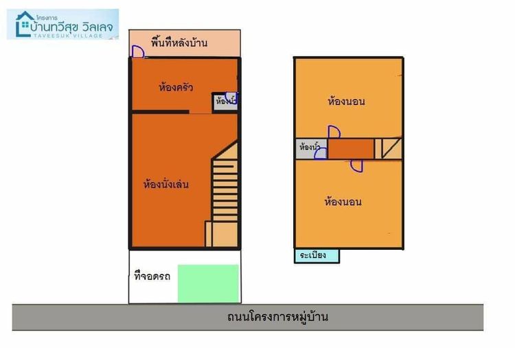 ภาพแบบบ้าน-ทาวน์โฮมสองชั้น