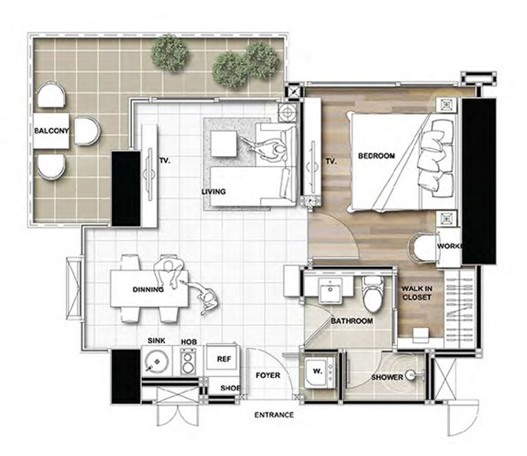 ภาพแบบบ้าน-1 Bedroom