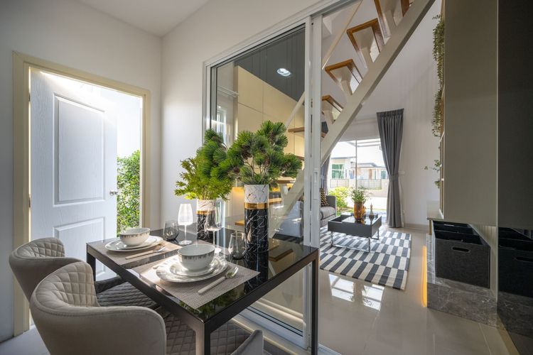 ภาพแบบบ้าน-ทาวน์โฮมชั้นเดียว + ชั้นลอย