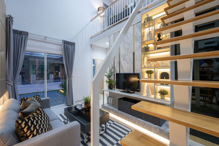 ภาพแบบบ้าน-ทาวน์โฮมชั้นเดียว + ชั้นลอย