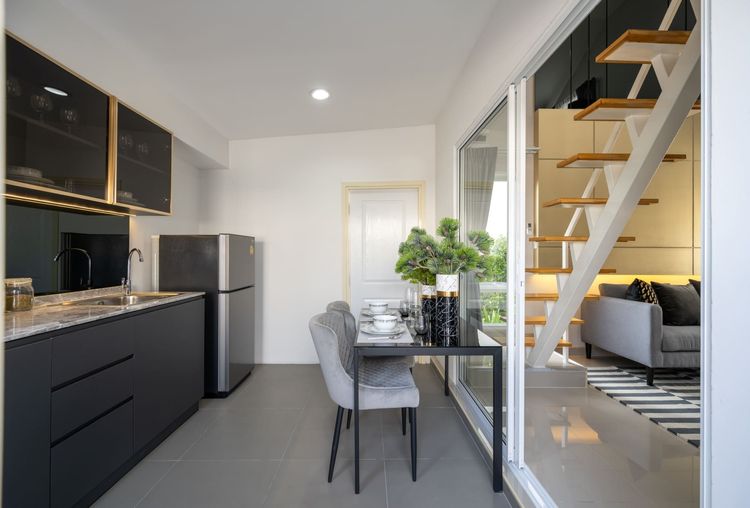 ภาพแบบบ้าน-ทาวน์โฮมชั้นเดียว + ชั้นลอย