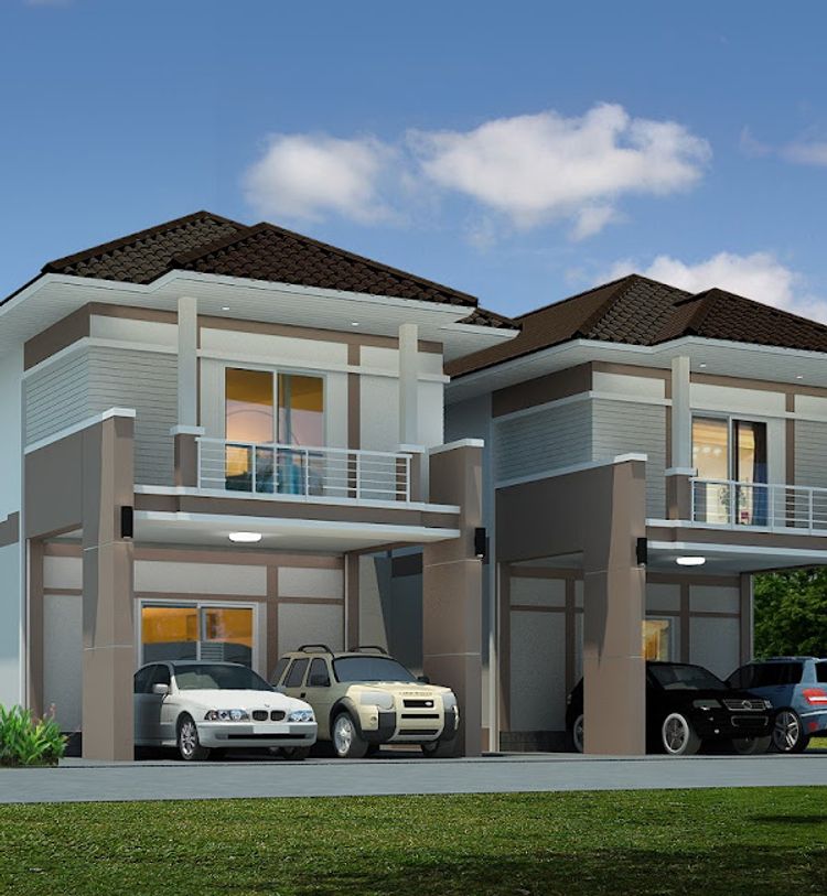 ภาพแบบบ้าน-บ้านแฝดสองชั้น