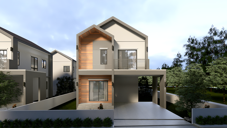 ภาพแบบบ้าน-บ้านเดี่ยวสองชั้น