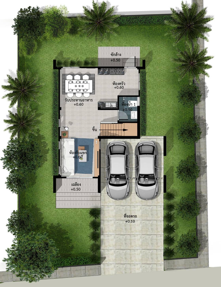 ภาพแบบบ้าน-บ้านเดี่ยวสองชั้น