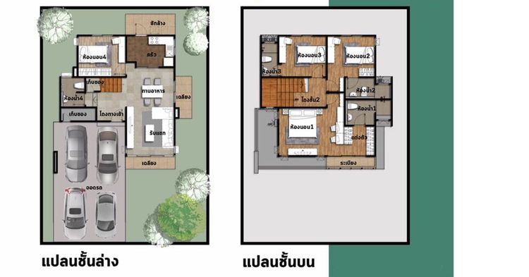 ภาพแบบบ้าน-บ้านเดี่ยวสองชั้น