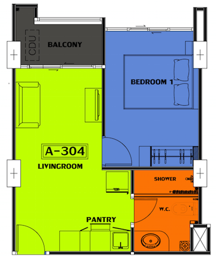 ภาพแบบบ้าน-1 ห้องนอน