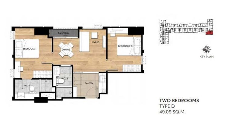 ภาพแบบบ้าน-TYPE D TWO BEDROOM