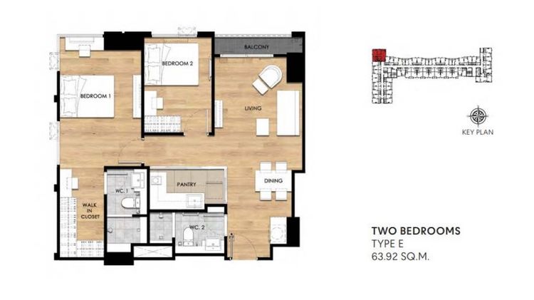 ภาพแบบบ้าน-TYPE E TWO BEDROOM