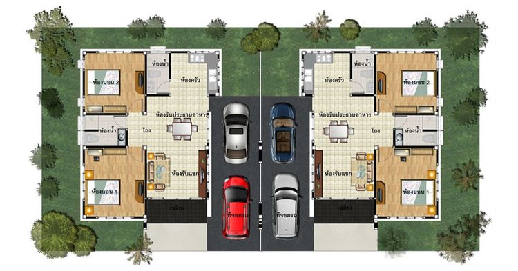 ภาพแบบบ้าน-บ้านแฝดชั้นเดียว Type M