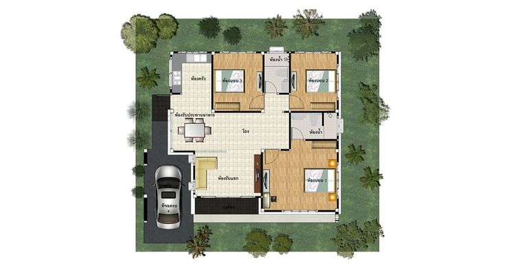 ภาพแบบบ้าน-บ้านเดี่ยวชั้นเดียว Type L