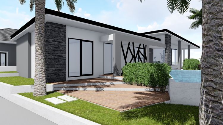 ภาพแบบบ้าน-บ้านเดี่ยวชั้นเดียว