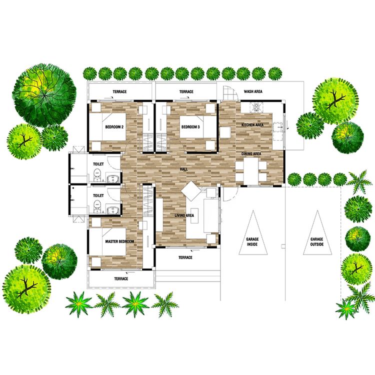 ภาพแบบบ้าน-บ้านเดี่ยวชั้นเดียว
