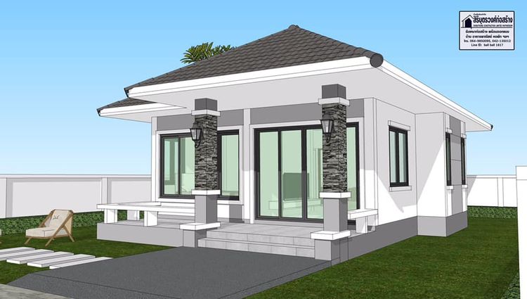 ภาพแบบบ้าน-บ้านชั้นเดียว