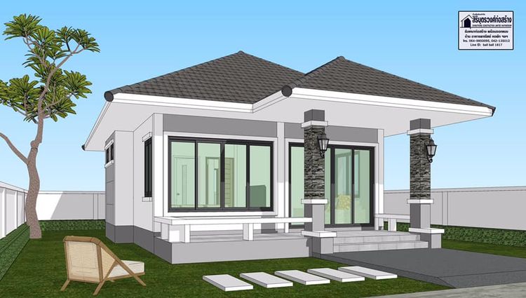 ภาพแบบบ้าน-บ้านชั้นเดียว