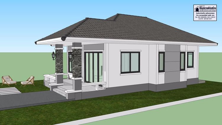 ภาพแบบบ้าน-บ้านชั้นเดียว