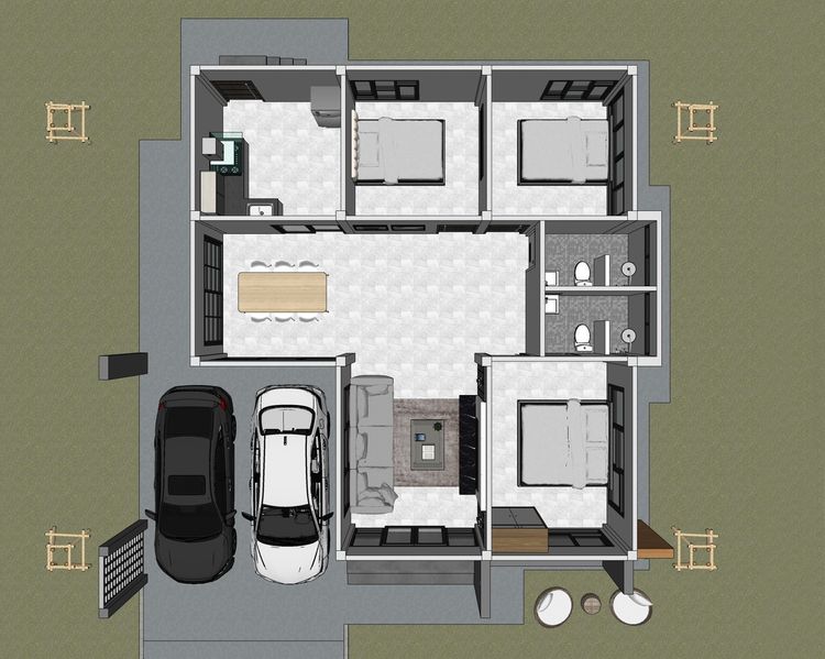 ภาพแบบบ้าน-บ้านเดี่ยวชั้นเดียว