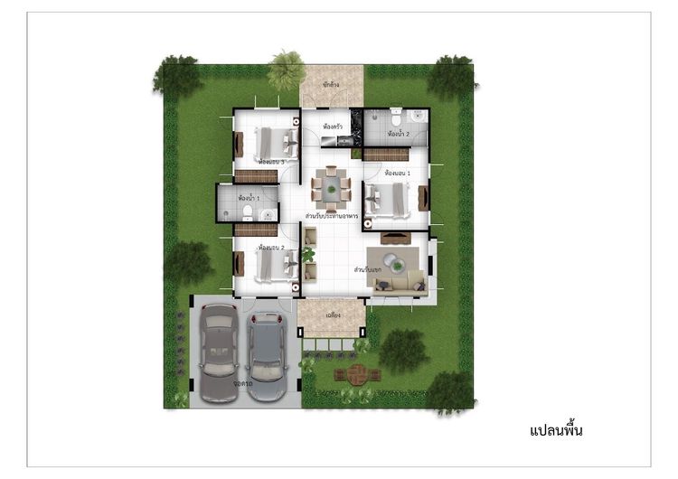 ภาพแบบบ้าน-บ้านเดี่ยวชั้นเดียว Type B